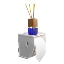 Suporte Porta Papel Higiênico De Parede Acrílico Branco Premium Suporte Papeleira Banheiro Adesivo