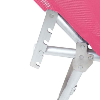 Cadeira Espreguiçadeira Dobrável Em Alumínio Rosa