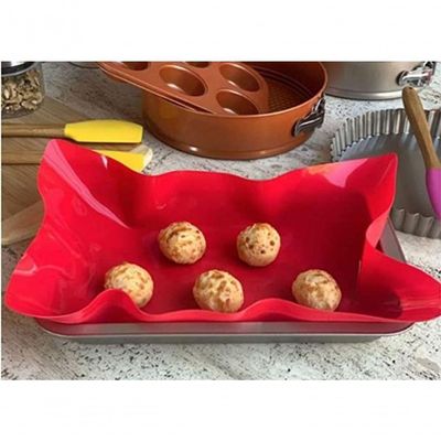 Folha De Silicone Para Assar Vermelha 43x28 Cm - Mimo Style - Sn19062