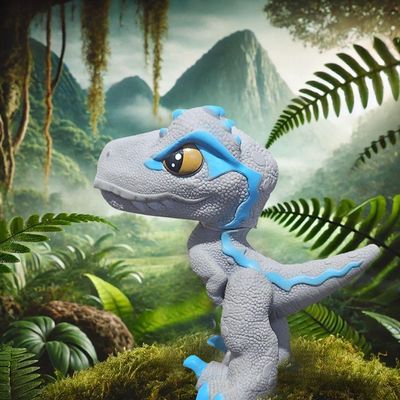 Dinossauro Mini Baby Dino Bonecos Articulado Jurassic World Blue