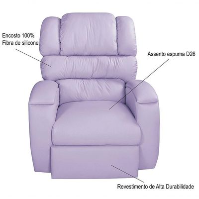 Poltrona Imperial Zero Wall Reclinável Corano lilás 313