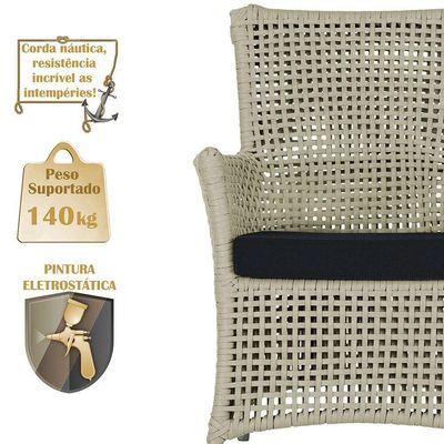 Poltrona Igapó Alumínio Pintura Fendi Corda Náutica E12 Rami