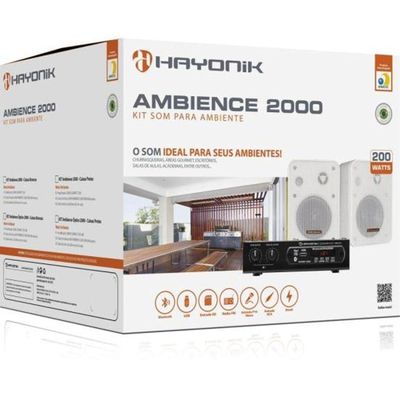 Kit Som Ambiente 200W 2000 V2 Branco Hayonik