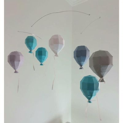 Móbile Berço Bebê Infantil Quarto Balões 3d Aro Alumínio