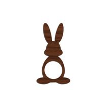 Porta Guardanapo Coelho Frente Kit 4 Peças 5,5cmx10cm- Cria Arte Laser Madeira Escuro