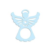 Porta Guardanapo Anjinho Kit Com 4 Peças 7cmx8cm - Cria Arte Laser Azul Claro