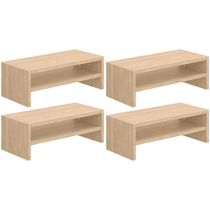 Kit 04 Suportes Para Monitor Stand Home Office Lap 63 Cm L03 Amadeirado - Lyam