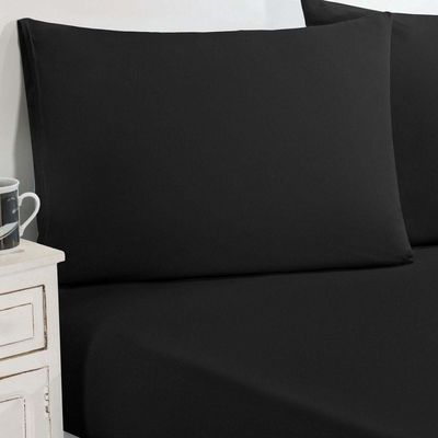 Jogo De Cama Malha Lençol 100% Algodão Gran Moratta 3 Peças Queen - Preto.