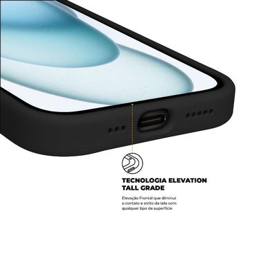 Capa Para Iphone 15 - Silicon Premium Preta - Gshield