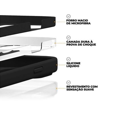 Capa Para Iphone 15 - Silicon Premium Preta - Gshield