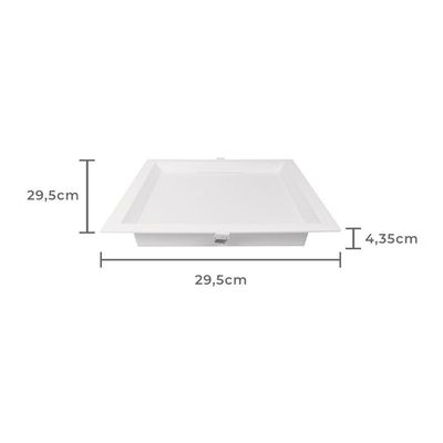Painel De Led Nordecor Quadrado Kais De Embutir Recuado 24w Bivolt Branco 6500k Luz Branca 4196