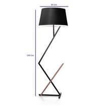 Luminária De Chão Roma Cúpula Cone E Pés De Ferro Luxo Preto/Cobre/Preto