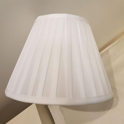 Abajur De Vidro Com Cúpula Tecido Bivolt 35cm