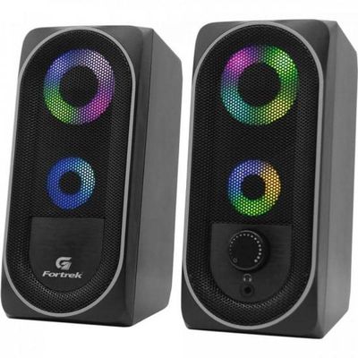Caixa De Som Gamer Multimídia Fortrek Black Hawk Rgb Preta