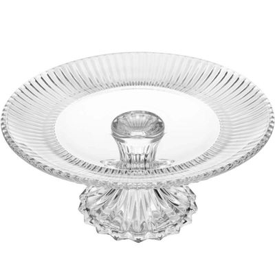 5 Boleiras com Pé Prato Porta Bolo 25cm Cristal Renaissance Bolo Doces e Tortas Lyor