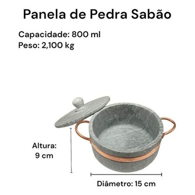 Jogo De Panelas Pedra Sabão Premium Exclusivo 11 Peças
