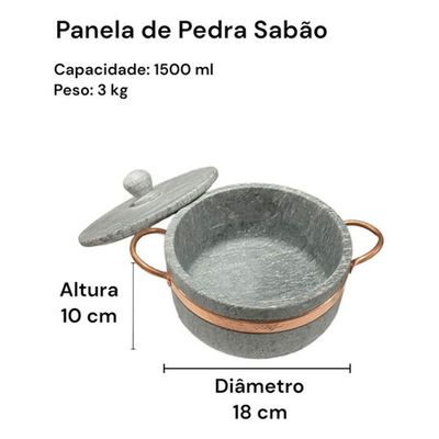 Jogo De Panelas Pedra Sabão Premium Exclusivo 11 Peças