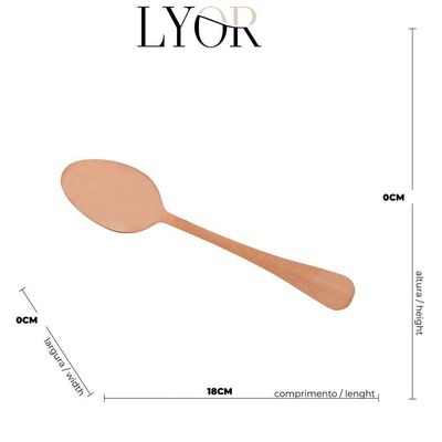 Conjunto Com 06 Colheres Para Mesa De Aço Inox Positano Rosé 18cm 1277 - Lyor