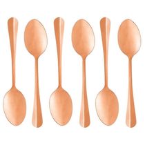 Conjunto Com 06 Colheres Para Mesa De Aço Inox Positano Rosé 18cm 1277 - Lyor
