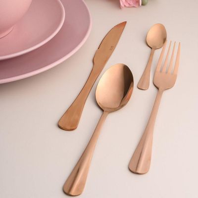 Conjunto Com 06 Colheres Para Mesa De Aço Inox Positano Rosé 18cm 1277 - Lyor