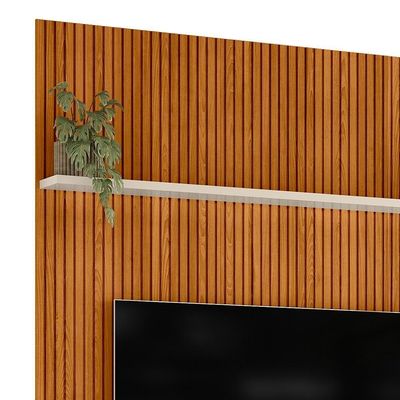 Painel Piso-teto New Interlagos Cinamomo Off White Para Tv Até 75 Madetec Cinamomo Off White