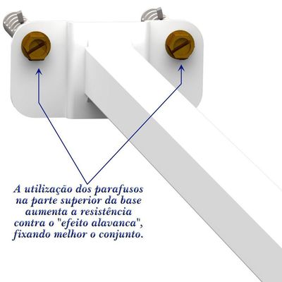 Suporte Refletor Base Reta Braço 70 Cm Branco