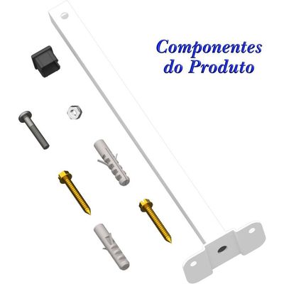Suporte Refletor Base Reta Braço 70 Cm Branco