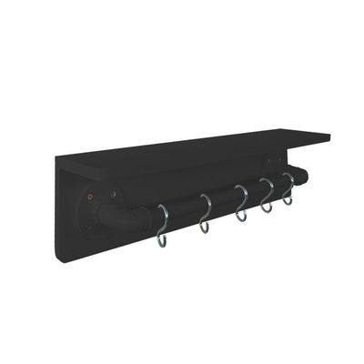 Prateleira Para Temperos E Suporte Utensílios E Panelas Cozinha Estilo Industrial Preto Laca