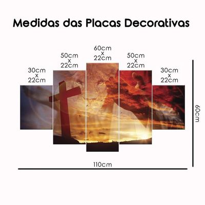 Quadros Decorativos Sala Leão Judá Jesus Cruz Religioso Kit