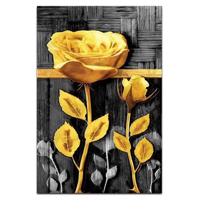 Kit Placas Quadros Decorativos 3 Pçs Mdf 20X30 Floridas Titulo Rosas Douradas