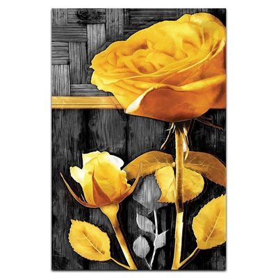 Kit Placas Quadros Decorativos 3 Pçs Mdf 20X30 Floridas Titulo Rosas Douradas