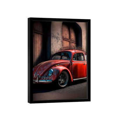 Quadro Fusca Vermelho Intenso -- Br Artes