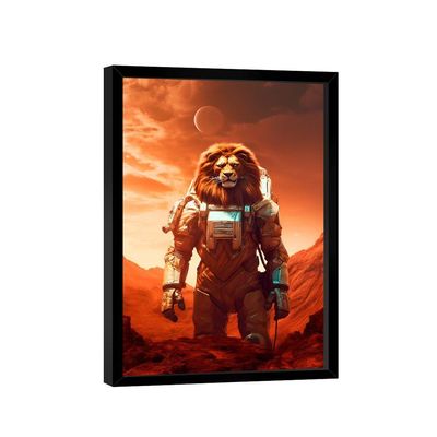 Quadro Leão Astronauta -- Br Artes