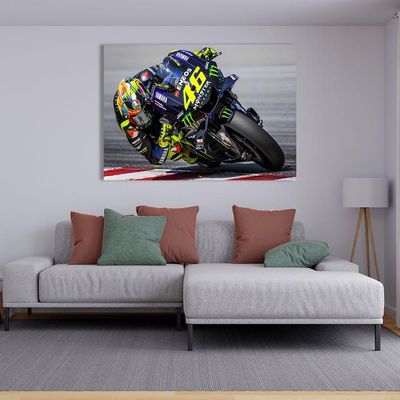 Quadro Decorativo Valentino Rossi Em Ação