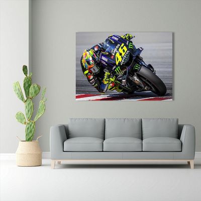 Quadro Decorativo Valentino Rossi Em Ação