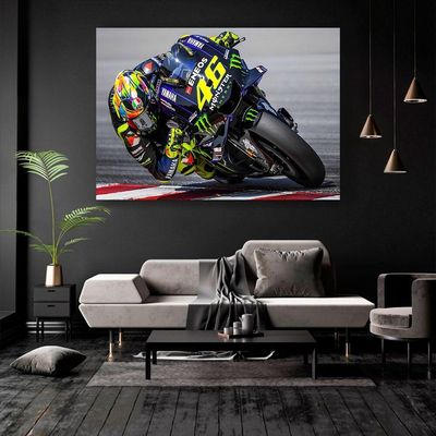 Quadro Decorativo Valentino Rossi Em Ação