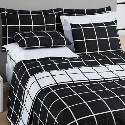 Cobre Leito Solteiro Square Micropercal 200 Fios 2Pç - Preto