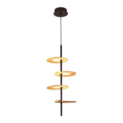 Lustre Pendente Nordecor Kote 2760 Preto / Dourado Led Bivolt