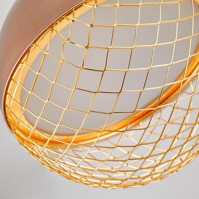Lustre Pendente Nordecor Rezi 2932 18cm Cobre - Dourado Brilho Led Bivolt