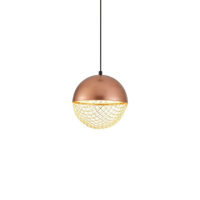 Lustre Pendente Nordecor Rezi 2932 18cm Cobre - Dourado Brilho Led Bivolt