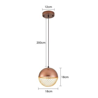 Lustre Pendente Nordecor Rezi 2932 18cm Cobre - Dourado Brilho Led Bivolt