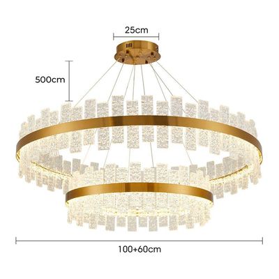 Lustre Pendente Nordecor Lowy 2763 Dourado Brilho Led Bivolt