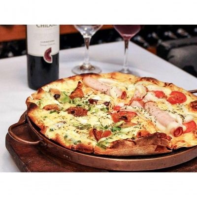 Forma De Pedra Sabão Para Pizza 37 Cm Alças De Cobre Curada