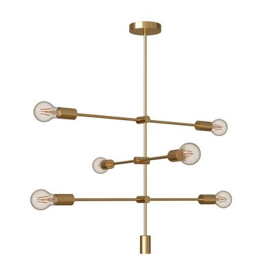 Lustre Pendente Orluce Edison Ii Dourado E27 Bivolt