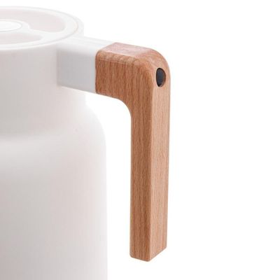 Garrafa Térmica Organic 1 L Em Plástico Branco Com Ampola De Vidro Lyor
