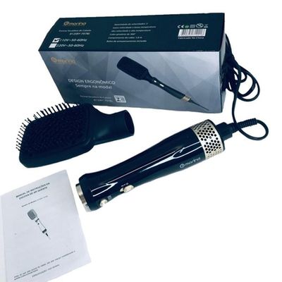 Escova Secador De Cabelo Desembaraça E Alisa Com Ar Quente 110v Almofadada Morina 110v