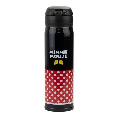 Garrafa Térmica Preta Minnie Mouse 400ml Disney
