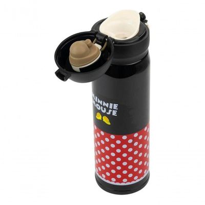 Garrafa Térmica Preta Minnie Mouse 400ml Disney