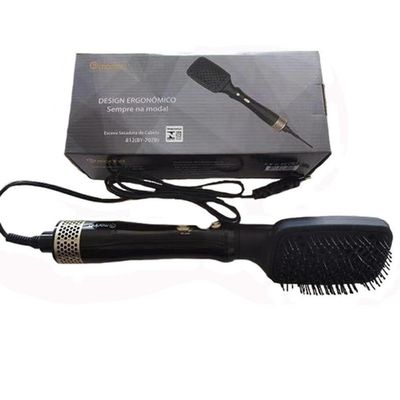 Escova Secador De Cabelo Desembaraça E Alisa Com Ar Quente 110v Almofadada Morina 110v