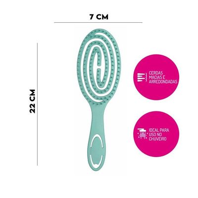 Escova De Cabelo Desembaraçar Shower Flex Verde Ricca